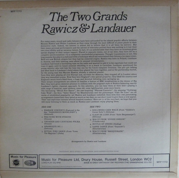 Rawicz & Landauer : The Two Grands (LP, Album, Mono)