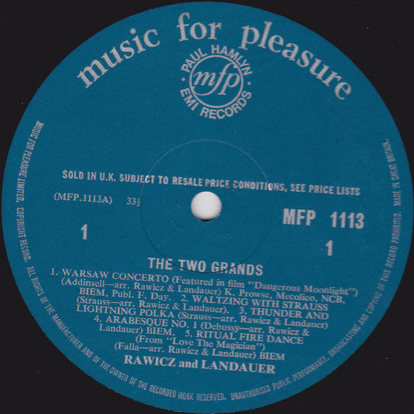 Rawicz & Landauer : The Two Grands (LP, Album, Mono)