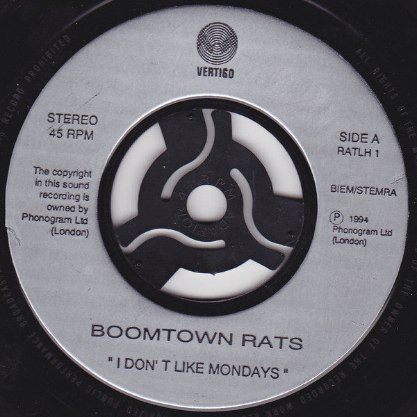 The Boomtown Rats : I Don't Like Mondays (7", Jukebox)