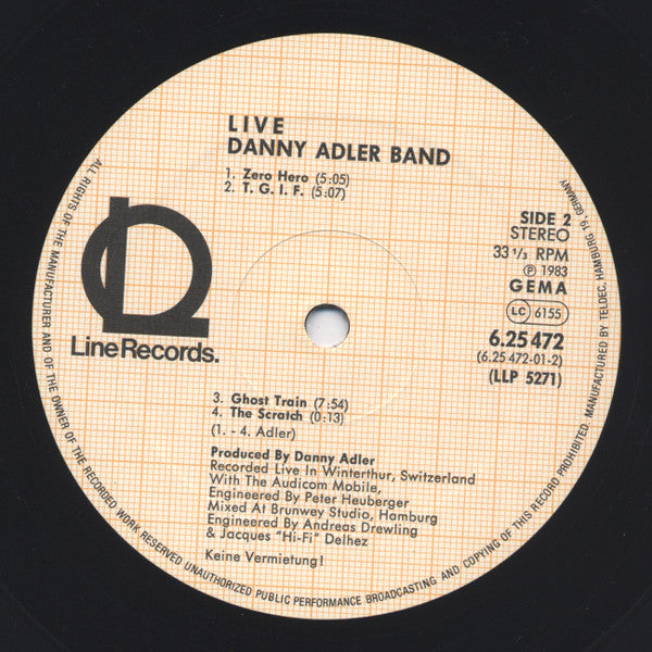 Danny Adler Band : Live! (LP)