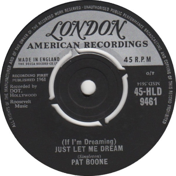 Pat Boone : Johnny Will (7")