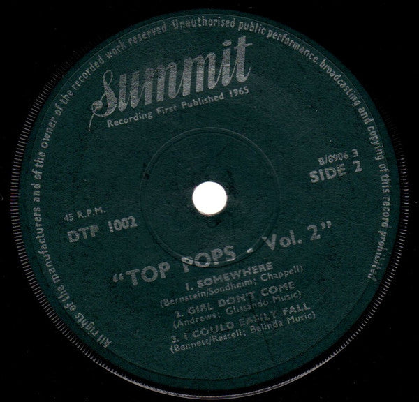 Unknown Artist : Top Pops - Vol. 2 (7", EP)