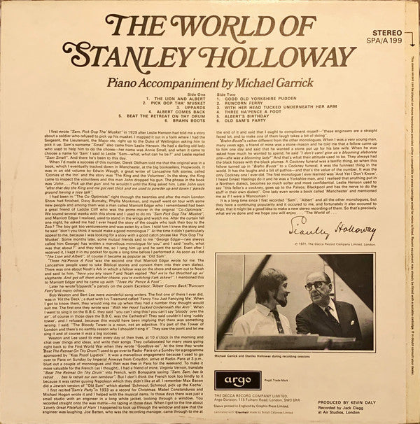 Stanley Holloway : The World Of Stanley Holloway (LP)