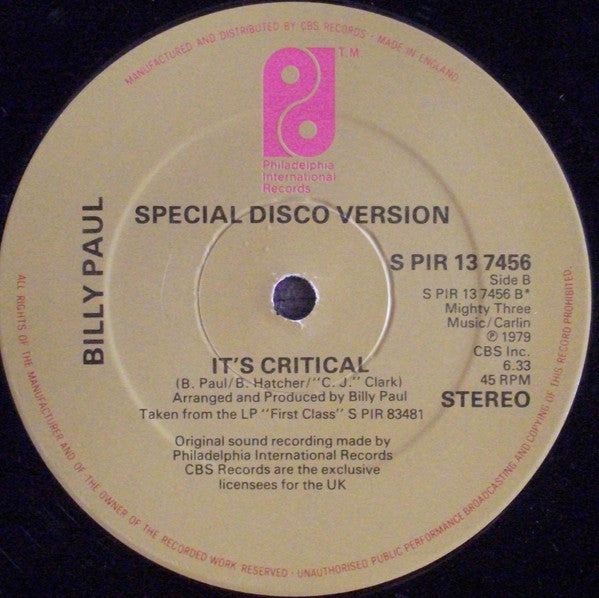 Billy Paul : Bring The Family Back (12", Single)