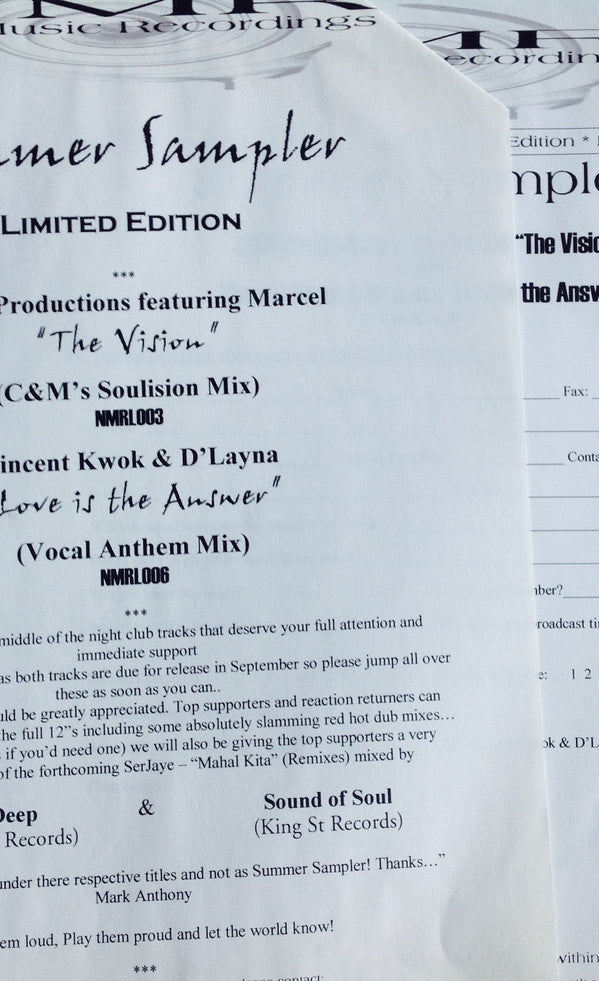 Various : Summer Sampler (12", Ltd, Smplr, W/Lbl, Sti)