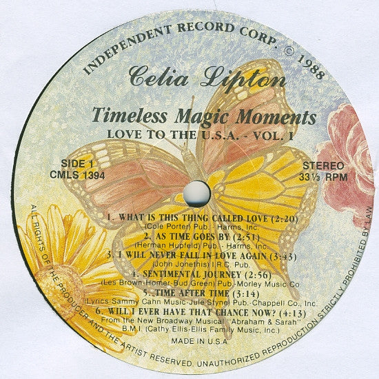 Celia Lipton : Timeless Magic Moments - Love To The U.S.A. Volume 1 (LP)
