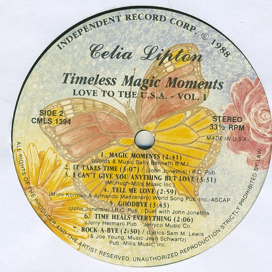 Celia Lipton : Timeless Magic Moments - Love To The U.S.A. Volume 1 (LP)