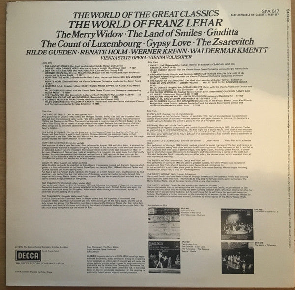 Franz Lehár : The World Of Franz Lehár (LP, Comp)