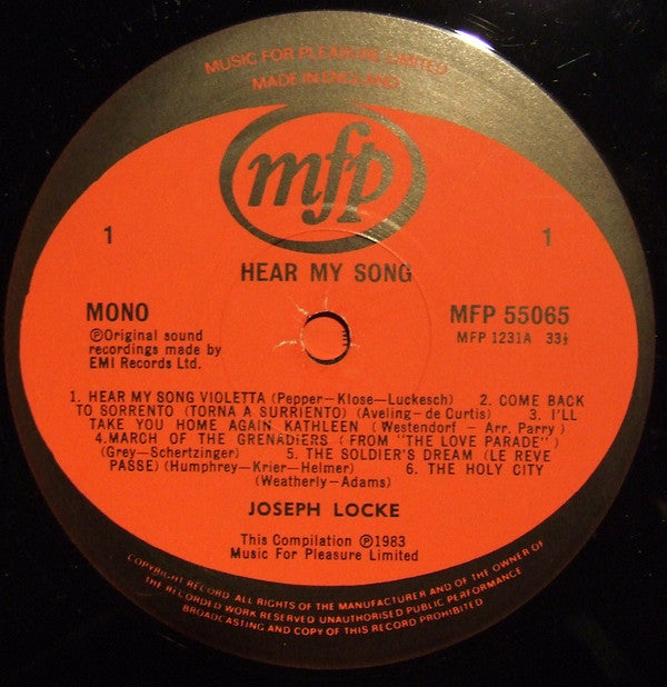 Josef Locke : Hear My Song (2xLP, Comp, Mono)