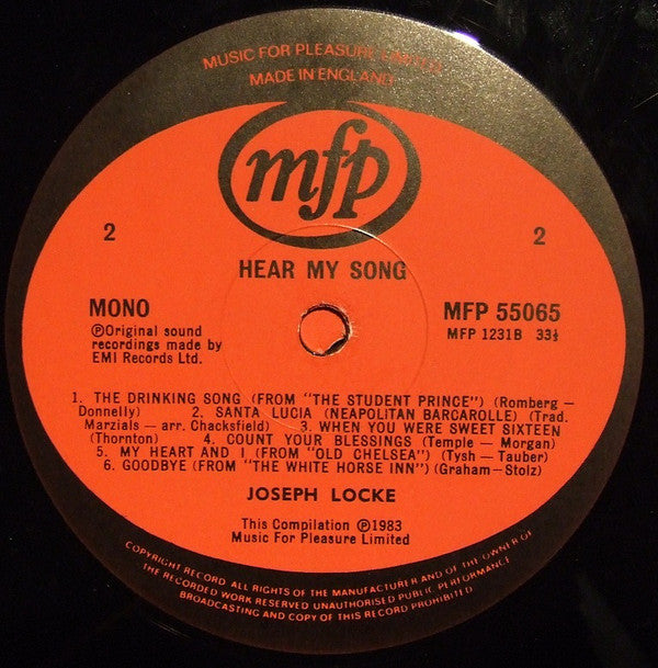 Josef Locke : Hear My Song (2xLP, Comp, Mono)