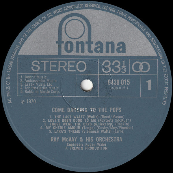 Ray McVay & His Orchestra : Come Dancing To The Pops (LP)
