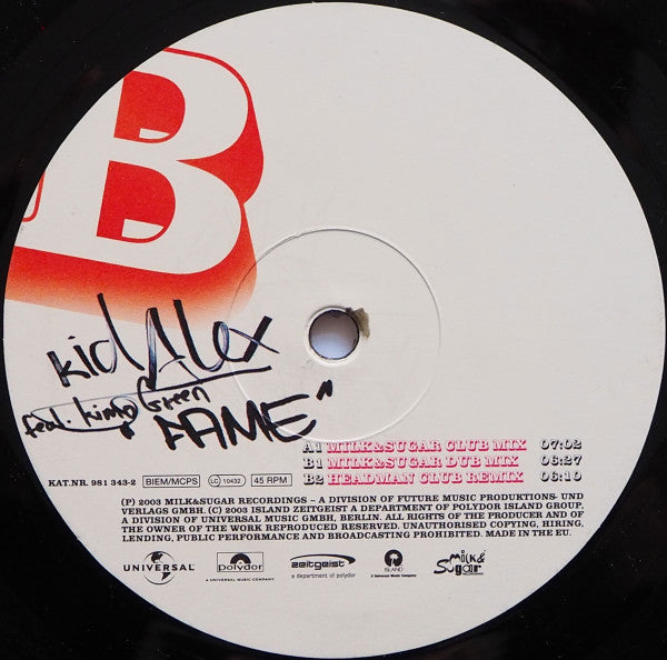 Kid Alex Feat. Kimo Greene : Fame (2nd Edition) (12")