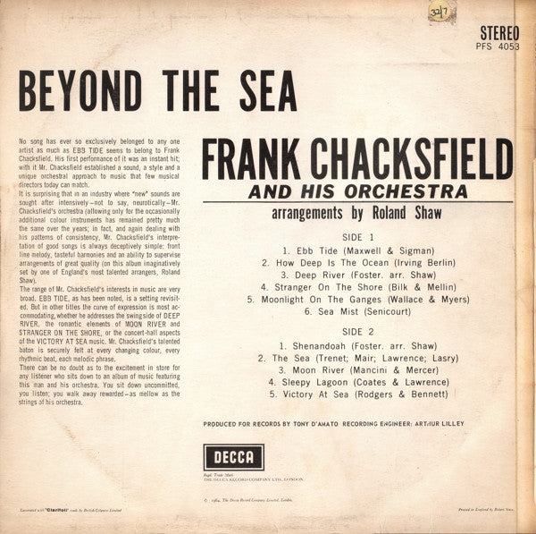 Frank Chacksfield & His Orchestra : Beyond The Sea (LP, Album)