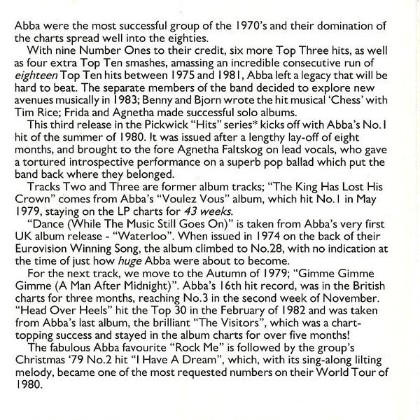 ABBA : The Hits 3 (CD, Comp, RM)