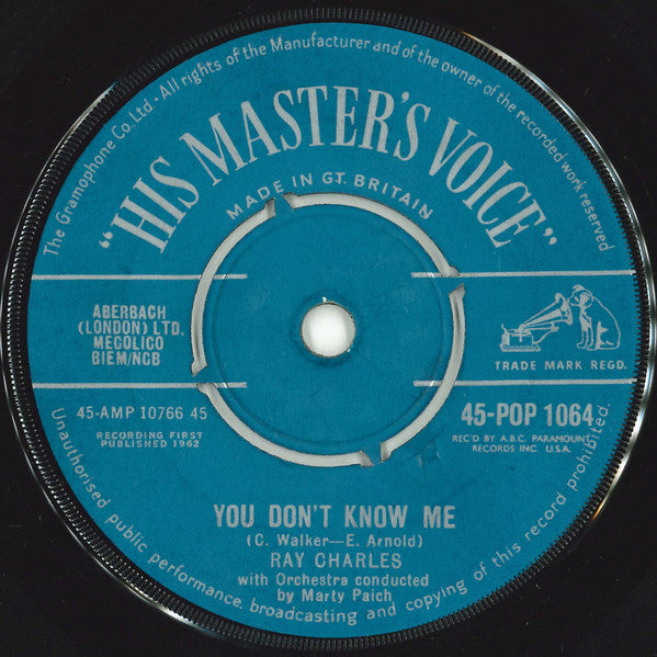 Ray Charles : You Don't Know Me (7", Single)