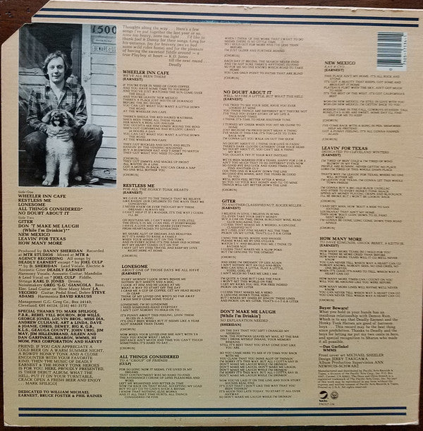 Deadly Earnest And The Honky Tonk Heroes : Deadly Earnest And The Honky Tonk Heroes (LP, Album)