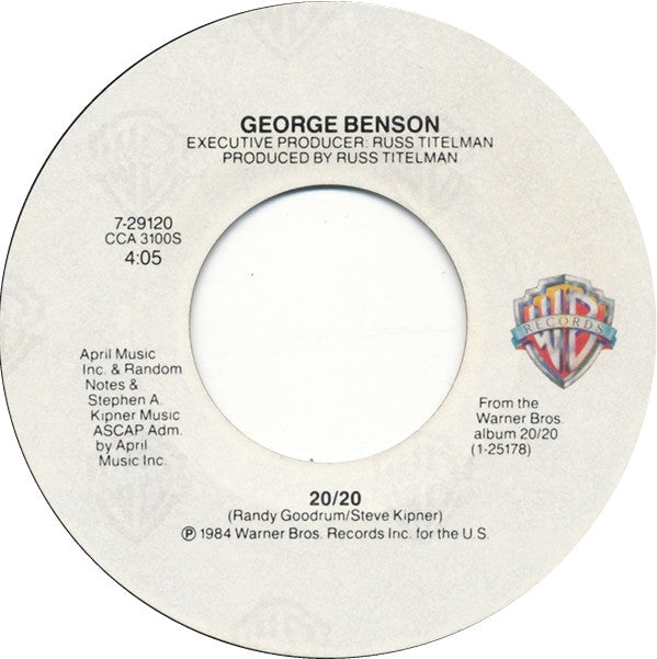 George Benson : 20/20 (7", Single, Styrene, All)