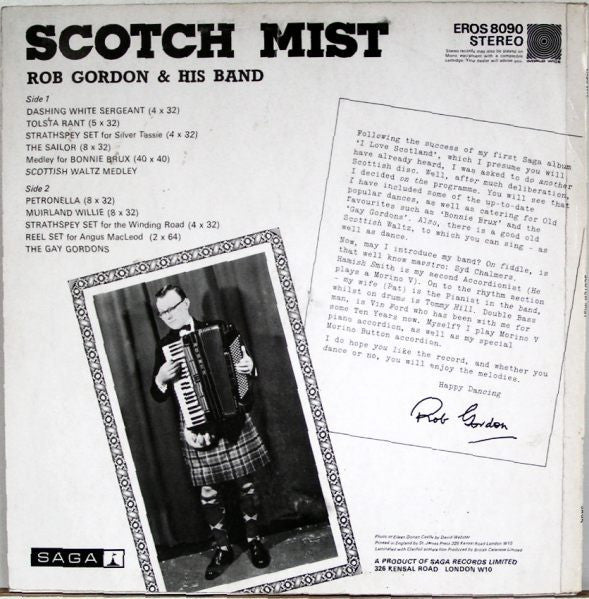 Rob Gordon And His Band : Scotch Mist (LP)