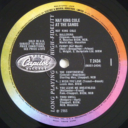 Nat King Cole : At The Sands (LP, Album, Mono)