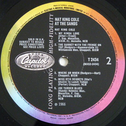 Nat King Cole : At The Sands (LP, Album, Mono)