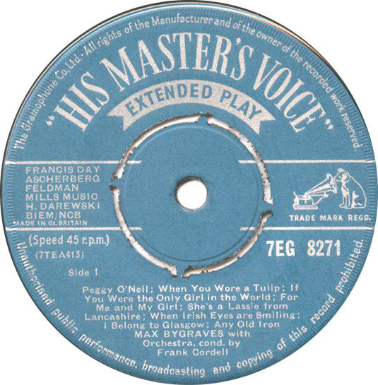 Max Bygraves : Sing With Max (7", EP)