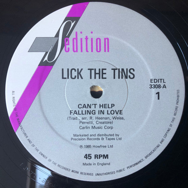 Lick The Tins : Can't Help Falling In Love (12")