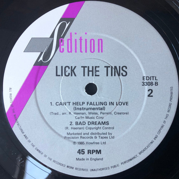 Lick The Tins : Can't Help Falling In Love (12")