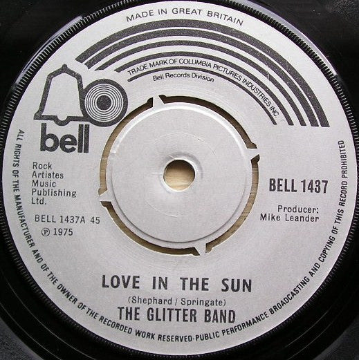 The Glitter Band : Love In The Sun (7", Single)