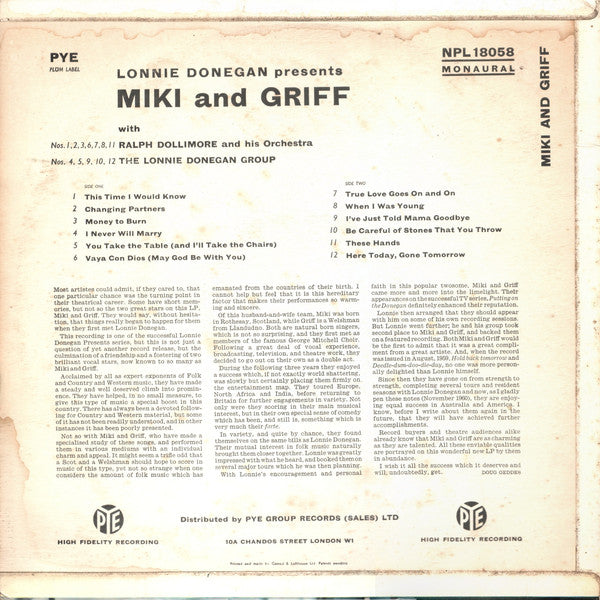 Miki & Griff : Miki And Griff (LP, Mono)