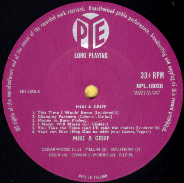 Miki & Griff : Miki And Griff (LP, Mono)