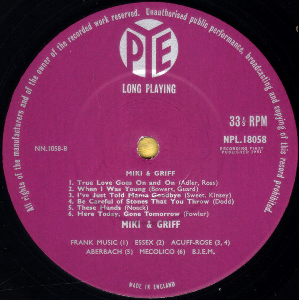 Miki & Griff : Miki And Griff (LP, Mono)