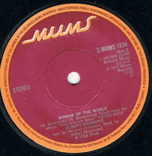 Albert Hammond : Everything I Want To Do (7")