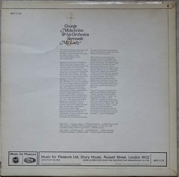 The Melachrino Orchestra : Serenade My Lady (LP, Mono)