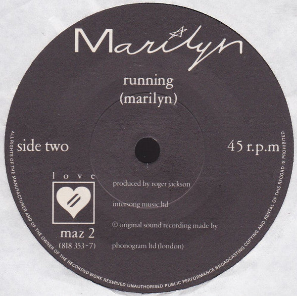 Marilyn : Cry And Be Free (7", Single, Pap)