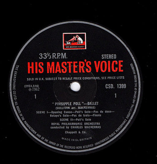 Sullivan*, Charles Mackerras*, Royal Philharmonic Orchestra : Pineapple Poll (LP, HMV)