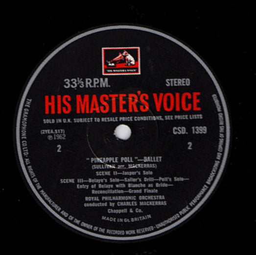 Sullivan*, Charles Mackerras*, Royal Philharmonic Orchestra : Pineapple Poll (LP, HMV)