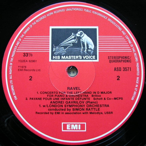 Andrei Gavrilov, London Symphony Orchestra, Sir Simon Rattle - Sergei Prokofiev, Maurice Ravel : Piano Concerto No. 1, Concerto For The Left Hand (LP, Album, Quad, Ori)