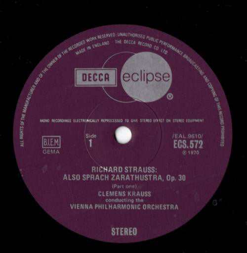 Richard Strauss, Wiener Philharmoniker, Clemens Krauss : Also Sprach Zarathustra / Till Eulenspiegel (LP, Comp, RM)