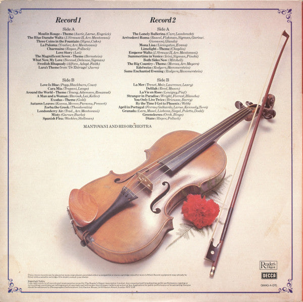 Mantovani : Master Of Melody (2xLP, Comp, Gat)