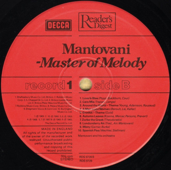 Mantovani : Master Of Melody (2xLP, Comp, Gat)