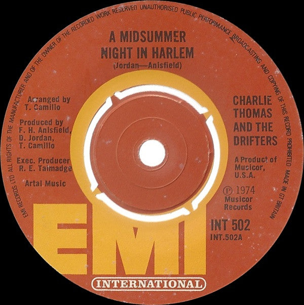 Charlie Thomas And The Drifters : A Midsummer Night In Harlem (7")