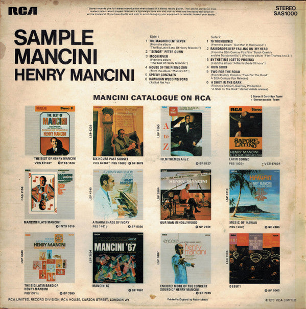 Henry Mancini : Sample Mancini (LP, Comp, Smplr, Red)