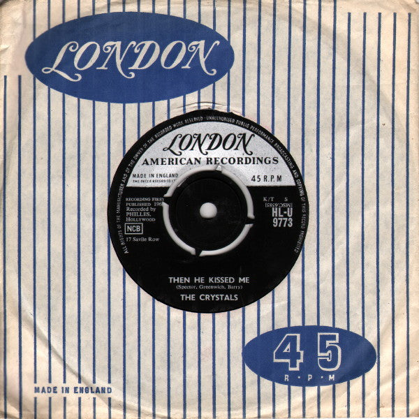 The Crystals : Then He Kissed Me (7", Single, Mono)