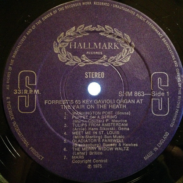 No Artist : Forrest's 65 Key Gavioli Organ At The Fair On The Heath (LP, Album)