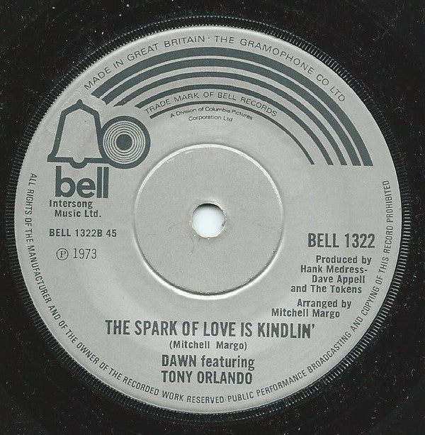 Dawn (5) , featuring Tony Orlando : Say, Has Anybody Seen My Sweet Gypsy Rose (7", Single, Sol)
