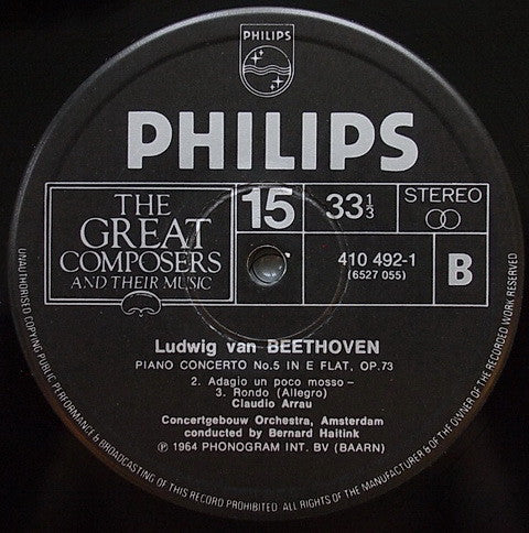 Ludwig Van Beethoven : Piano Concerto No. 5, Opus 73 "Emperor" (LP)