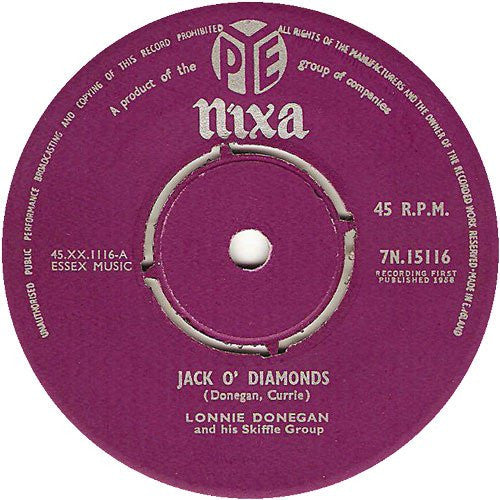Lonnie Donegan's Skiffle Group : Jack O'Diamonds (7", Single)