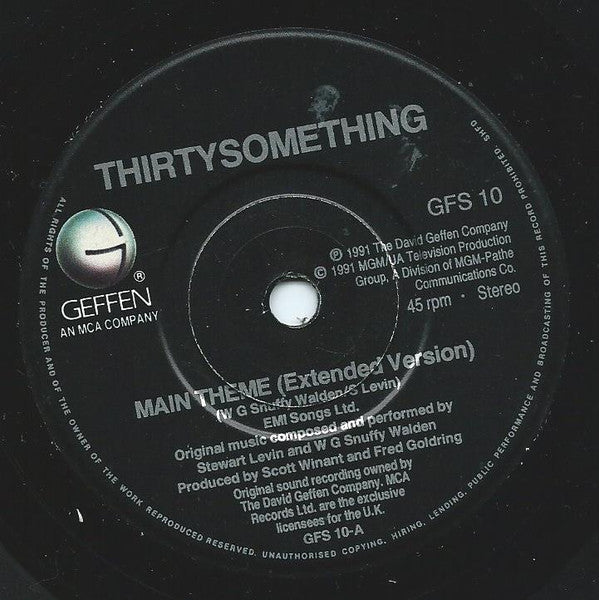 WG "Snuffy" Walden And Stewart Levin : Main Theme (Extended Version) Thirtysomething (7", Single)