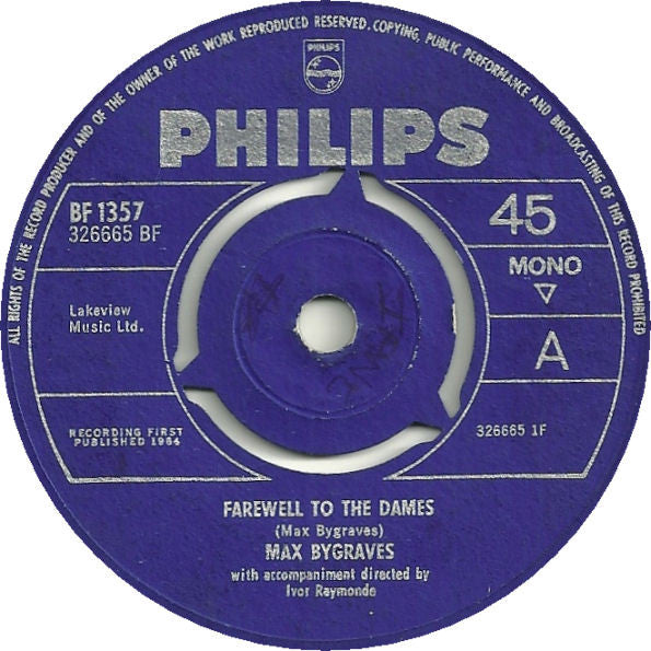 Max Bygraves : Farewell To The Dames / You Can't Stop Me From Dreaming (7", Single, Mono)