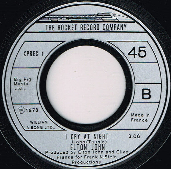 Elton John : Part Time Love (7", Single, Fre)